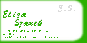 eliza szamek business card